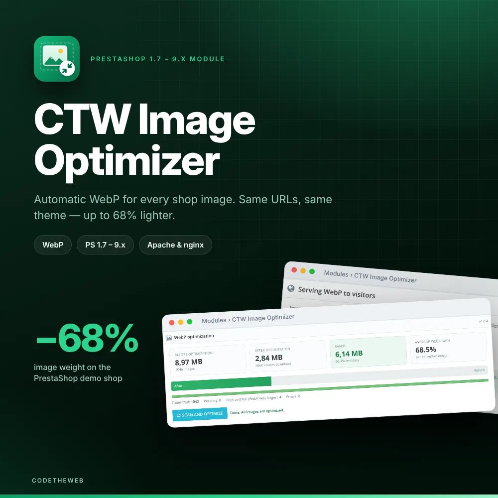 CTW Image Optimizer – automatic WebP conversion